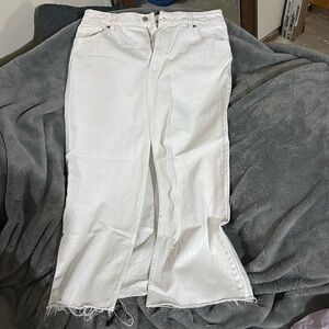 White Denim Maxi Skirt